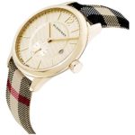 Burberry Gold Dial Stainless Steel Textile Multi Quartz Ladies Watch BU10001