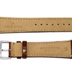 Jacques Lemans 22MM Genuine Ostrich Leather Watch Strap Brown with Silver JL Initial Stainless Steel Buckle