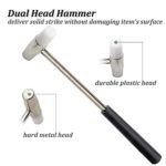 Dual Head Small Hammer, 7in Length, Black Plastic Ergonomic Grip, Double face Jewelry Mallet Hammer, Mini Mallet for crafts, Mini Hammer for Watch, Tuning, Woodworking, Toys, DIY, Leather, Instruments