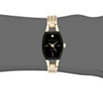 Anne Klein Women’s AK/2184BKGB Diamond-Accented Dial Gold-Tone Mesh Bracelet Watch