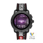 Diesel On Men’s Gen 5 Axial HR Heart Rate Nylon Touchscreen Smart Watch, Color: Black Nylon (Model: DZT2022)