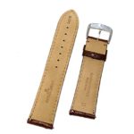 Jacques Lemans 23MM Brown Genuine Ostrich Leather Skin Watch Strap Band with Silver Tone JL Initial Stainless Steel Buckle