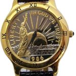 Statue of Liberty Watch 23K Gold Plate Coin Croton LMT Ed Wristwatch