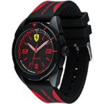 Ferrari Forza, Quartz Plastic and Silicone Strap Casual Watch, Black with Red Detail, Men, 830515
