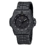 Luminox Navy Seal Mens Watch Black Out (XS.3502.BO / 3500 Series): 200 Meter Waterproof + Light Weight Carbon Case and Band + Constant Night Visibility