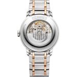 Baume & Mercier Classima Mens Automatic Watch – 40mm Analog Silver Face with Second Hand, Date and Sapphire Crystal Two Tone Swiss Made Watch – Stainless Steel Plated Rose Gold Watches For Men 10217