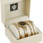 Anne Klein Women’s Swarovski Crystal Accented Gold-Tone Watch and Bracelet Set, AK/3426BKST