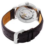 AdeeKaye AK9061 Men’s 20 Jewel Mechanical Stainless Steel & Leather Watch-Silver Tone/White Dial
