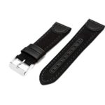 20mm Black Genuine Oil Tan Leather & Canvas Hadley Roma Watch Band Strap MS868