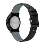 Hugo Men’s #Guide – Ultra Slim Quartz Black IP and Leather Strap Casual Watch, Grey, 1530009