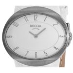 Boccia Women’s Quartz Watch with White Dial Analogue Display and White Leather Strap B3165-13