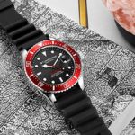 Stuhrling Original Watches for Men – Pro Diver Watch – Sports Watch for Men with Screw Down Crown for 330 Ft. of Water Resistance – Analog Dial, Quartz Movement – Mens Watches Collection (Red)