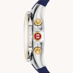 Michele Women’s Navy Tahitan Two-Tone 18k Gold Jelly Bean Watch, 40mm