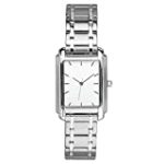 Pedre Men’s Silver-Tone Rectangular Tank-Style Watch #0190SX