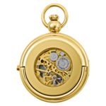 Charles Hubert 3848 Gold-Plated Mechanical Picture Frame Pocket Watch