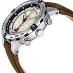 Timex Men’s T2N721 Intelligent Quartz Compass Tide Temperature Silver Case Brown Strap Watch