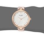 kate spade new york Women’s Holland Stainless Steel Analog-Quartz Watch with Leather Calfskin Strap, Rose Gold, 12 (Model: KSW1402)