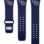 GAME TIME Tennessee Titans Silicone Watch Band and Case Cover Combo Package Compatible with Apple Watch and AirPods Battery Case (38/40mm – Navy/Navy)