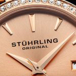 Stuhrling Original Women’s Classic Dress Watch with Stainless Steel Link Bracelet (Rose Gold)