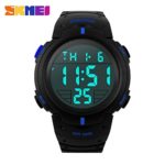 Skmei Military Mens Sport Simple Design Digital LED Screen Large Numbers Waterproof Casual Watch Blue