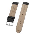 Stuhrling Original Mens 22mm Black Leather Watch Strap with Stainless Steel Buckle st.165B2.331554