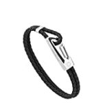 Montblanc Star Mens Black Woven Leather 68 Bracelet 11855668