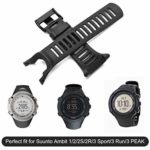 Picowe Watch Band Strap, All Black Replacement Strap Compatible with Suunto Ambit 1/2/2S/2R/3 Sport/3 Run/3 Peak