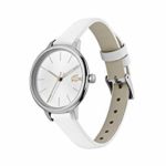 Lacoste Women’s Cannes Stainless Steel Quartz Watch with Leather Calfskin Strap, White, 12 (Model: 2001159)