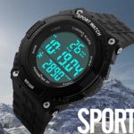 Fanmis Unisex Outdoor Sports Watches Military Multifunctional 50M Waterproof Pedometer Digital Watch (Black)
