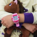 Girls Watch Kids Digital 7-Color Flashing Light Water Resistant 100FT Alarm Gifts for Girls Age 8-12 485 (Pink)