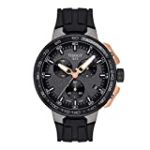 Tissot Men’s T-Race Cycling 316L Stainless Steel case with Black and Rose Gold PVD Coating Swiss Quartz Watch with Silicone Strap, 18 (Model: T1114173744107)