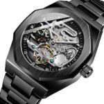 Metal Army Automatic Watch Tourbillon Stainless Steel Steampunk Skeleton Mechanical Watches for Men