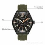 Citizen Eco-Drive Garrison Quartz Men’s Watch, Stainless Steel with Nylon strap, Field watch, Green (Model: BU2055-16E)