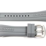 Swiss Legend 18MM Gray Silicone Band Strap & Stainless Silver Buckle fits 51mm Neptune Watch