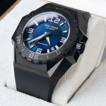 Reef Tiger/RT Top Militare Watches Blue Dial All Black Steel Automatic Mens Dive Watches RGA6903 (RGA6903-BLBR)
