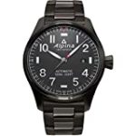 Alpina Men’s Startimer Pilot Swiss Automatic Aviator Watch with Stainless Steel/Titanium Strap, Black, 23 (Model: AL-525G4TS6B)
