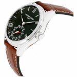 Frederique Constant Men’s Horological Smart Watch Stainless Steel Swiss-Quartz Leather Calfskin Strap, Brown, 21 (Model: FC-285B5B6)