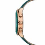 SWAROVSKI Women’s Octea Lux Chrono Rose Gold Quartz Watch with Leather Strap, Green, 3 (Model: 5452498)