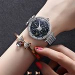 Princess Butterfly Starry Sky Stardust Diamond Female Silver Beautiful Two Tone Charm Wrist Watches for Women Pretty Crystal Bracelet Set Gifts Quartz Dress Luxury Bling Ladies Iced Out Watches