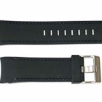 Swiss Legend 25MM Black Silicone Watch Strap Silver Stainless Buckle Blue Stitching Fits 48mm Cloudmatic