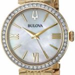 Bulova Box Set Quartz Ladies Watch, Stainless Steel Crystal , Gold-Tone (Model: 98X122)