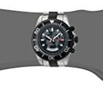Akribos XXIV Men’s Diver Watch – Multifunction Retrograde Date and Seconds, GMT – Silver and Black Stainless Steel Bracelet Wristwatch with Black Dial and Bezel – AK955TTB