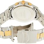 Akribos XXIV Men’s Multifunction Swiss Watch – 3 Subdials, Day, Date and GMT, 43MM Large Face On Two-Tone Stainless Steel Bracelet – AK788