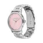 COACH 14000088 Grand Pink Logo Dial Silver Bracelet Band Women’s 36mm Watch Gift Set