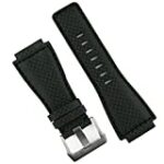 B & R Bands Black Carbon Fiber Style Bell & Ross BR01 BR03 Watch Band Strap – Large Length