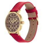 COACH 14503874 Brown Logo Dial Red Leather Strap Ladies Grand 36mm Watch