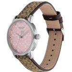 COACH 14503873 Pink Dial Brown Logo Strap Ladies 36mm Grand Watch