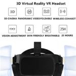 3D Virtual Reality VR Headset with Wireless Remote Bluetooth, VR Glasses for Movies & Video Games IMAX, Compatible for Android iOS iPhone 12 11 Pro Max Mini X R S 8 7 Samsung 4.7-6.2″ Cellphone