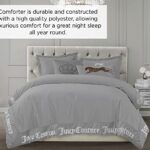 Juicy Couture – Comforter Set – Gothic Design Bedding – King – 3 Piece Set Includes (1) 108” x 92” Comforter and (2) 20” x 36” Shams – Wrinkle Resistant – Premium Bedroom Decor – Grey