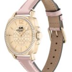 COACH 14503981 Boyfriend Carnation Gold Dial Pink Leather Women’s 34mm Watch
